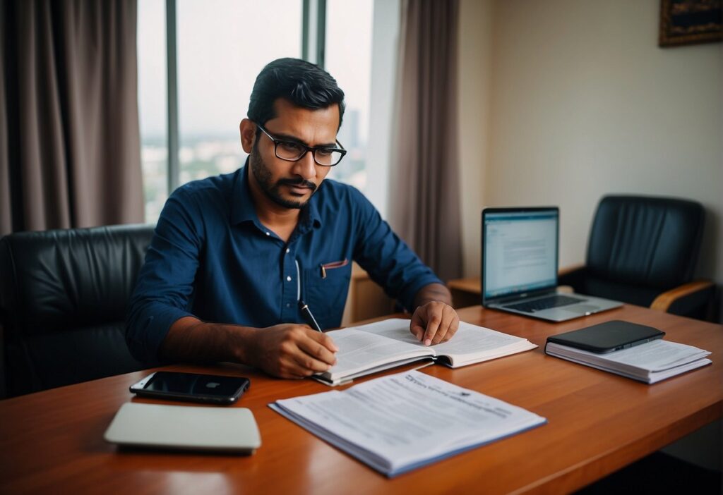 Bangladeshi Man Working in an Office