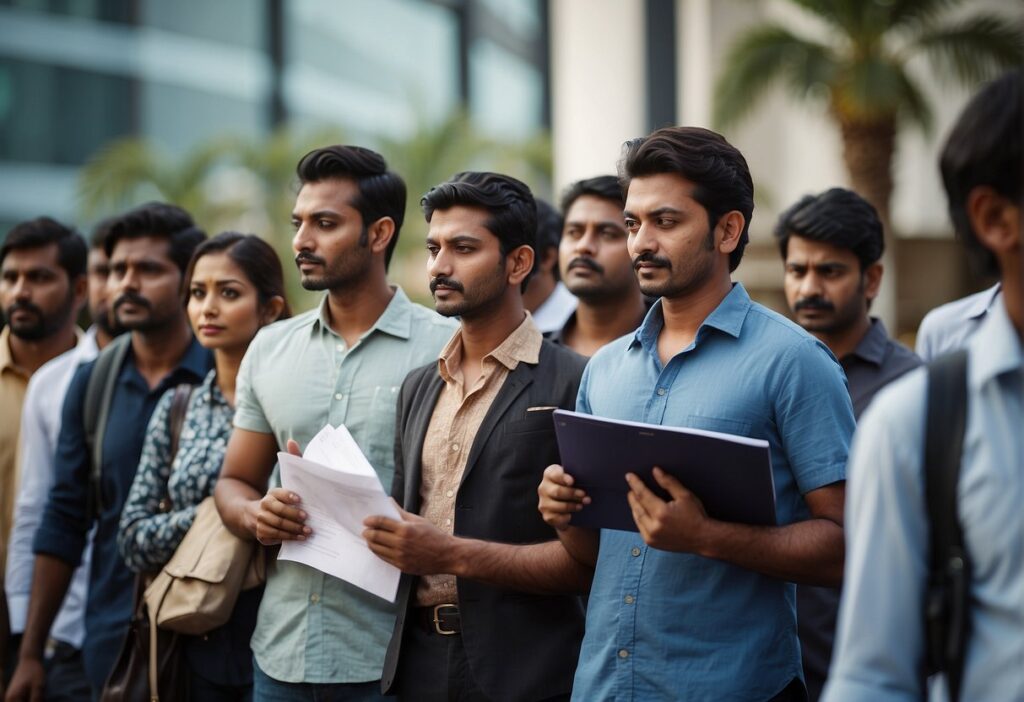 Bangladesh Citizens Waiting in Line