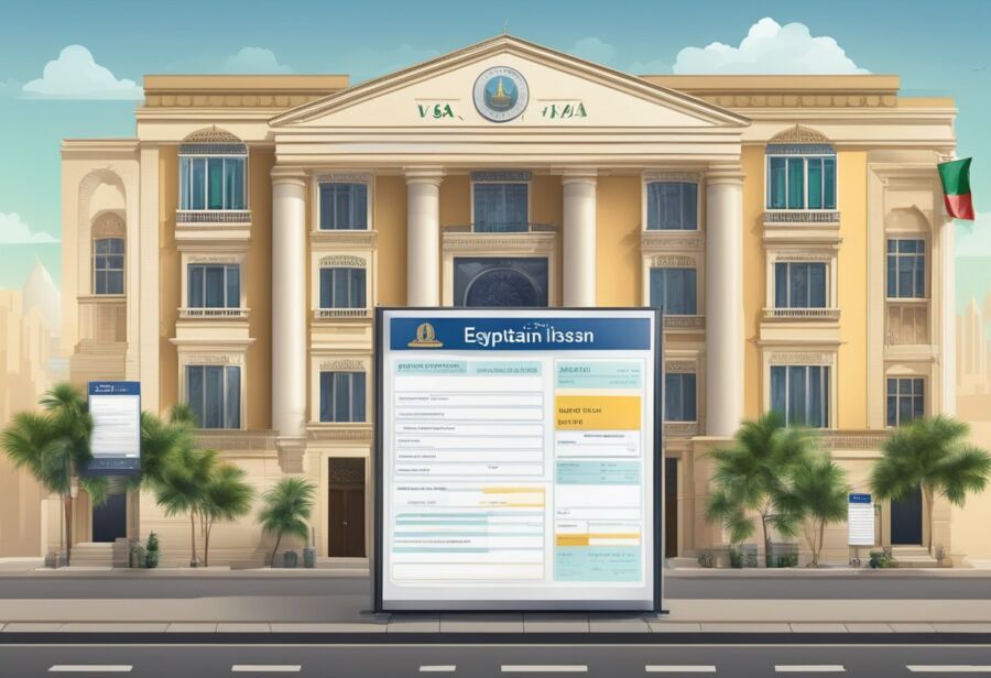 Egyptian Consulate Architecture Illustration