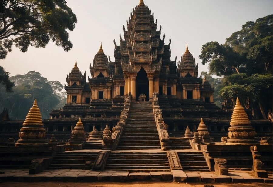 ancient temple stairs architecture