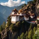 Bhutan monastery in a mountain cliff