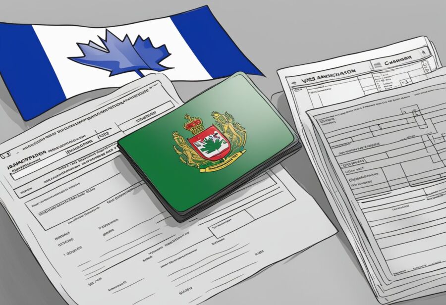 canada immigration forms and flag