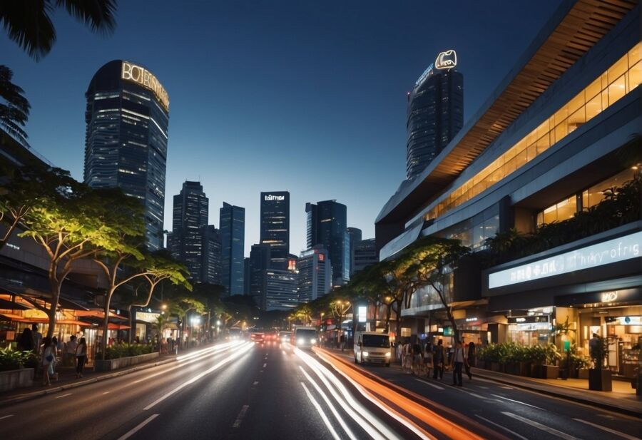 city nightlife traffic lights