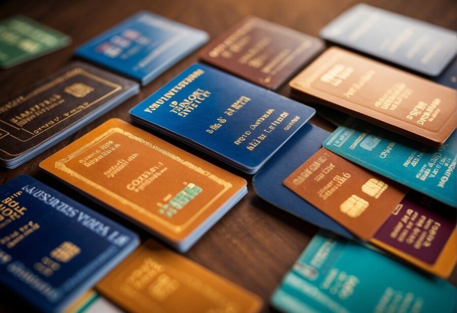 credit cards variety display