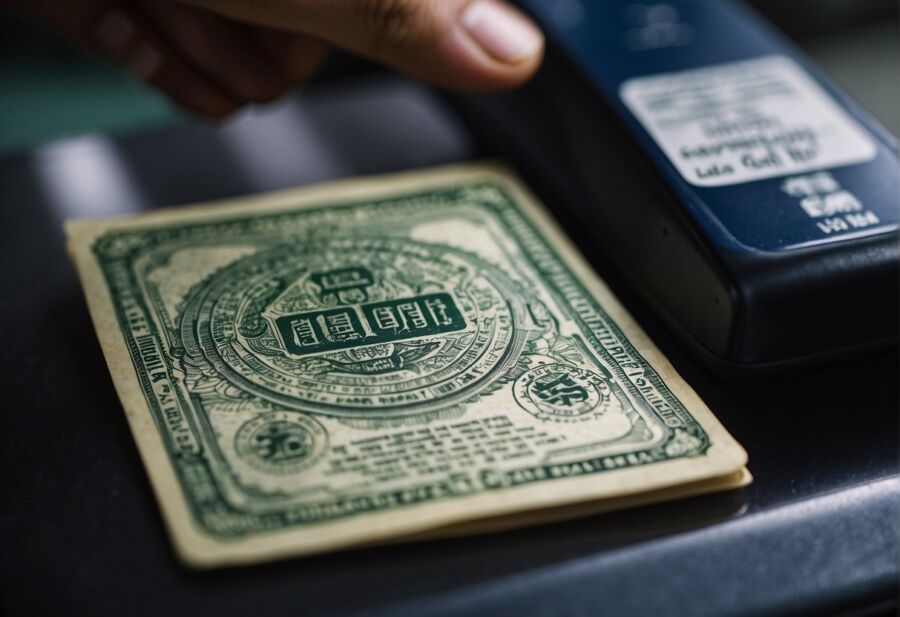 Dollar bills for payment