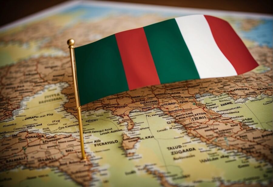 italian flag map europe