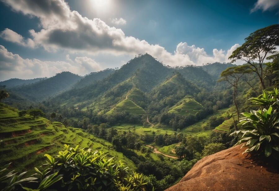 lush green hills sunny landscape