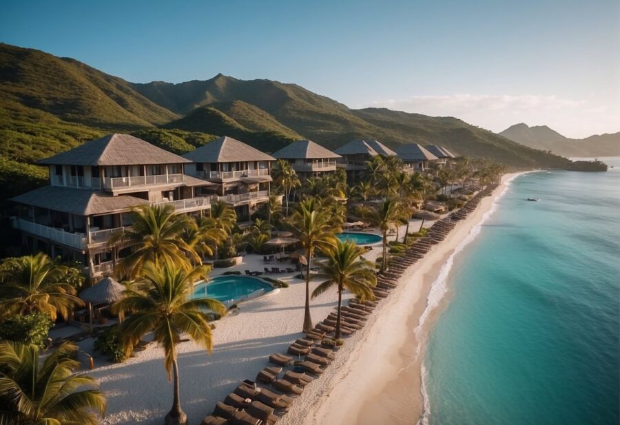 luxury beach resort aerial view