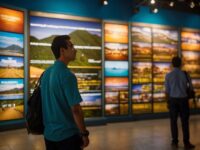 Visitors exploring a photo gallery exhibition.