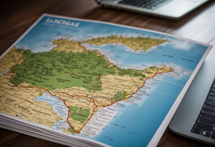 map of iberian peninsula on desk