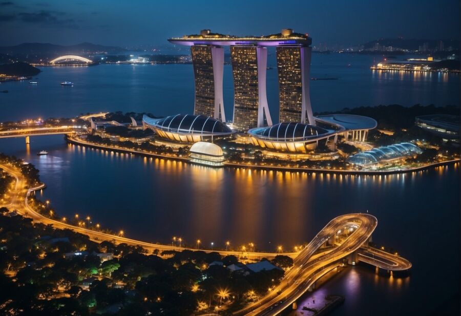 marina bay sands singapore night view