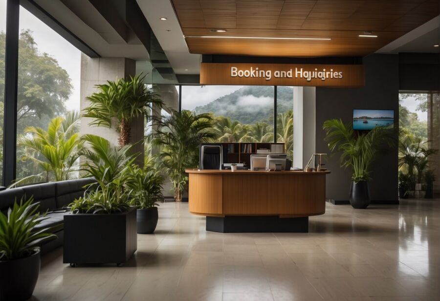 modern hotel lobby reception