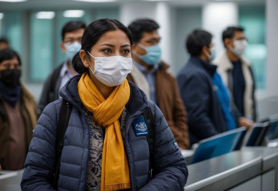 people wearing masks indoor setting