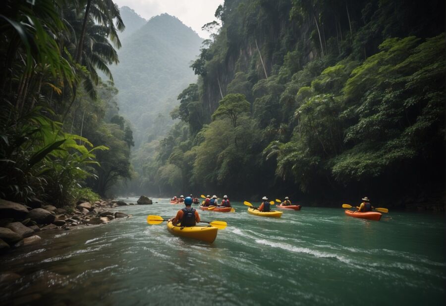 Group Kayaking Trip in Scenic River Gorge
