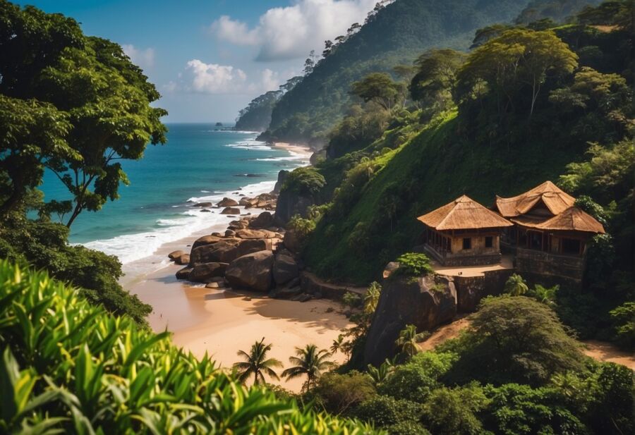 tropical beach resort ocean view