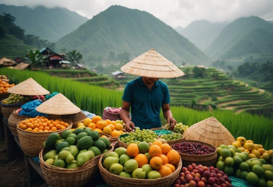 vietnam fruit market rice terraces