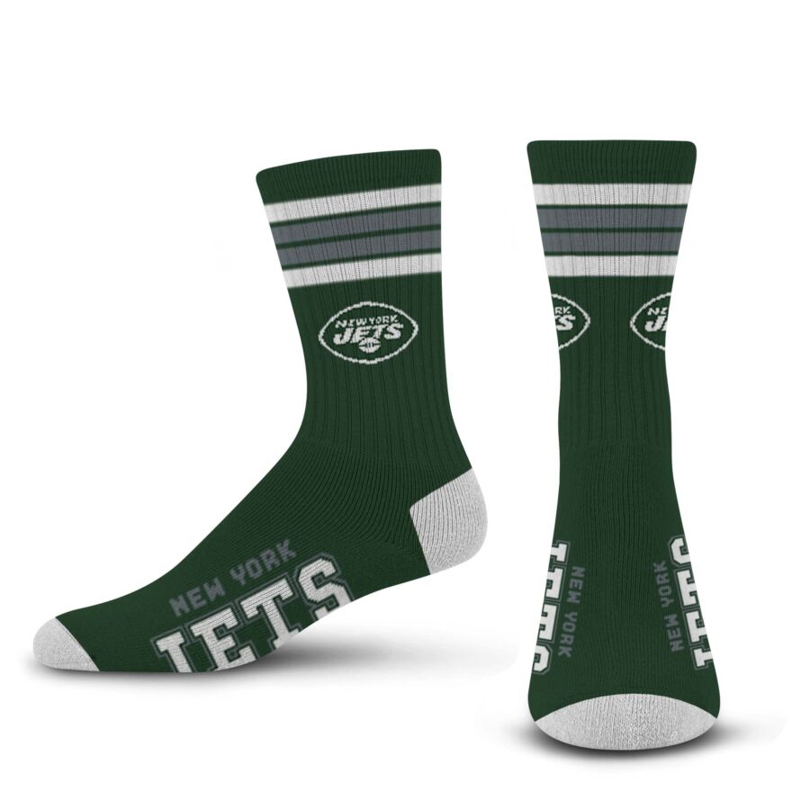 For Bare Feet Men's NFL 4-Stripe Deuce Performance Crew Socks