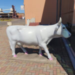 At the Mirror cow sculpture