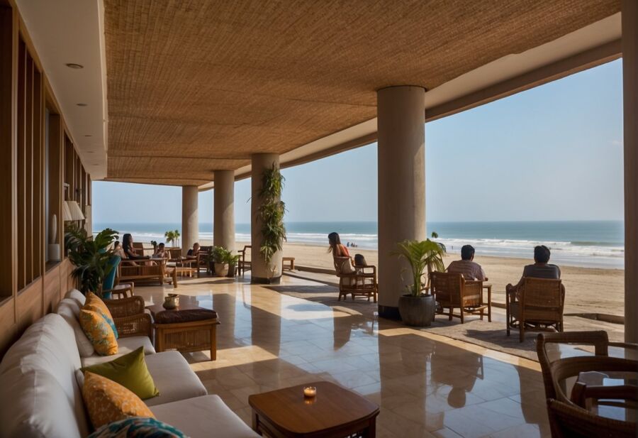 Beachfront hotel with a scenic ocean view