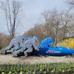 Bobsleigh Team Flower Sculpture