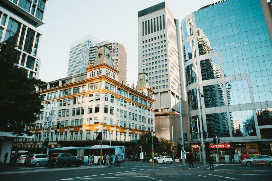 Busy streets of CBD Australia