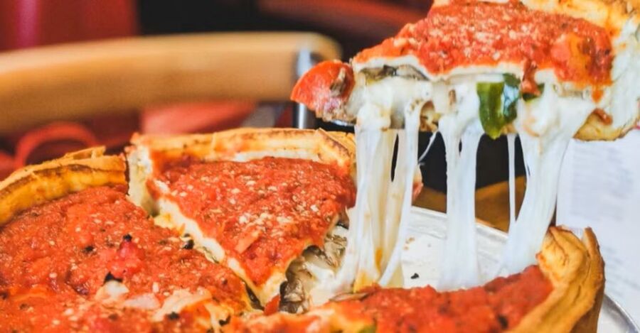 Chicago deep-dish pizza