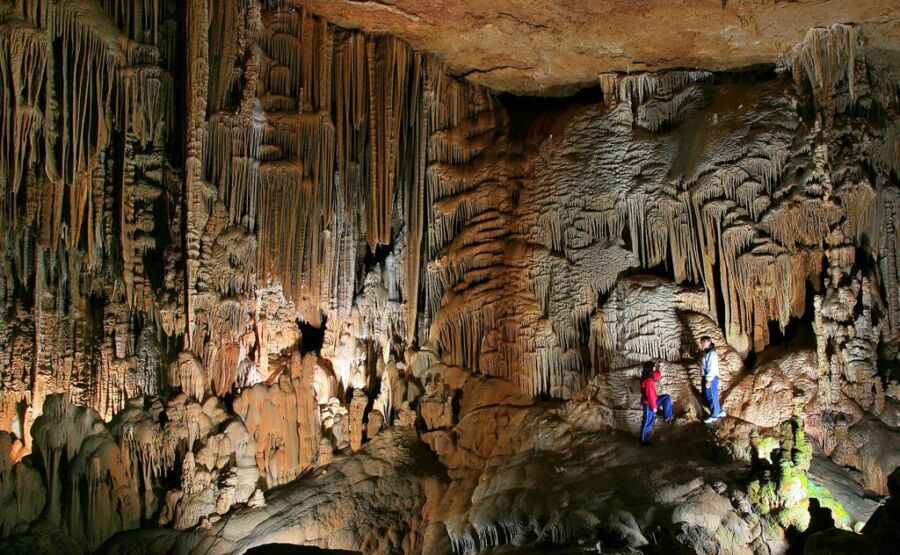 Inside the cave at the China Bicheng Global Geopark Chenqiao Scenic Area