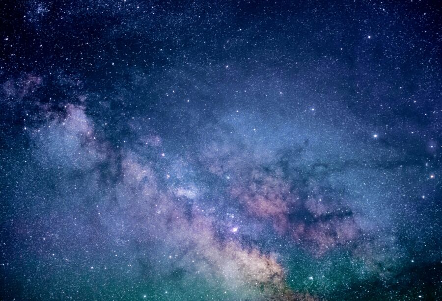 Colorful night sky with stars