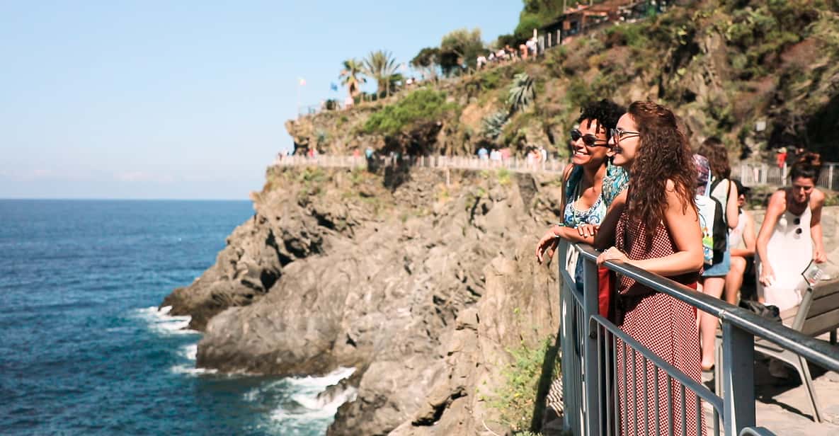 Tourists enjoying the views at Corniglia