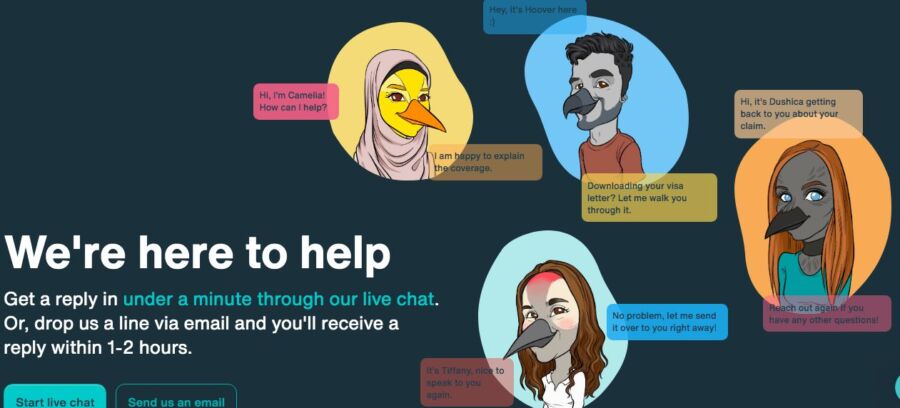 Customer support team at SafetyWing