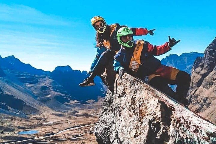 Bikers at the Death Road, Bolivia