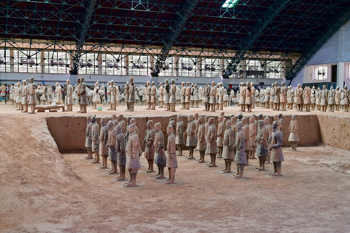 Replica warriors at the Emperor Qinshihuang's Mausoleum Site Museum