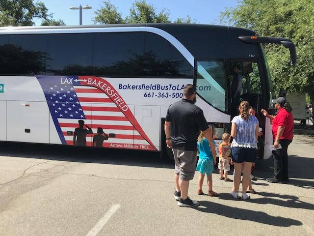 Family riding the Bakersfield Airport Bus