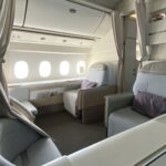 First class cabin seat in airplane