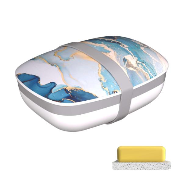 Travel Soap Container, Soap Bar Holder Travel, Soap Case Soap Bar Holder Soap Dish with Sponge Saver Drain & Silicone Band Travel soap case 