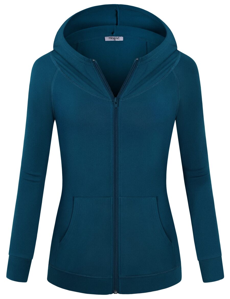 Hibelle Women's Full-Zip Fleece Lined Hoodie