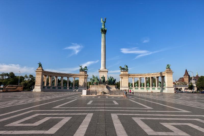Hungary, Budapest, Millennium Monument on Heroes' Square