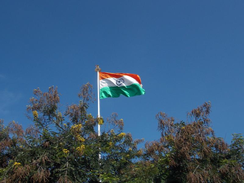 India flag at State Bank of India Road
