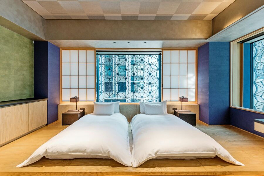 Japan hotel with tatami beds