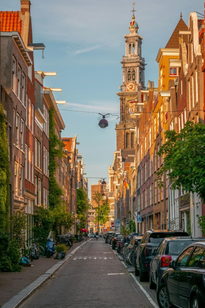 Narrow street in Jordaan, Amsterdam, Netherlands