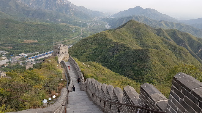 Tourists exploring the Juyong Pass