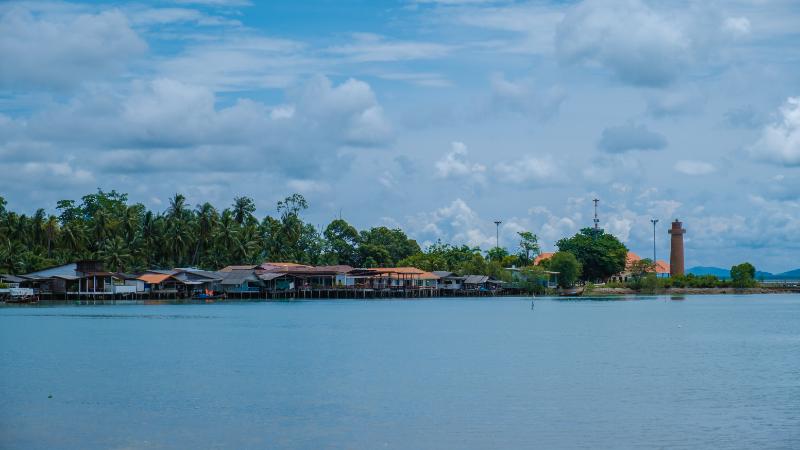 Kratie coastal town in Cambodia 