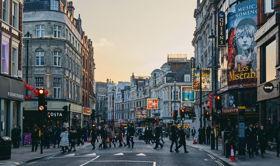 West End theatres on Shaftesbury Avenue