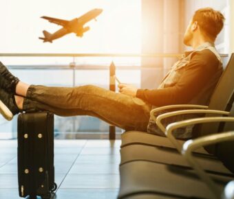 Man waiting for flight