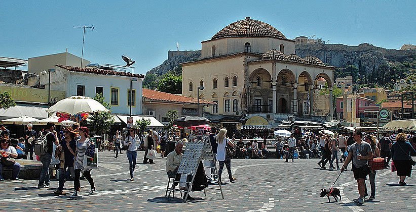 Busy Monastiraki streets