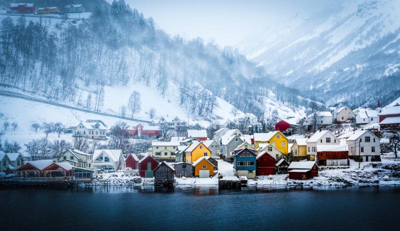 Norwegian Fjord Centre during winter