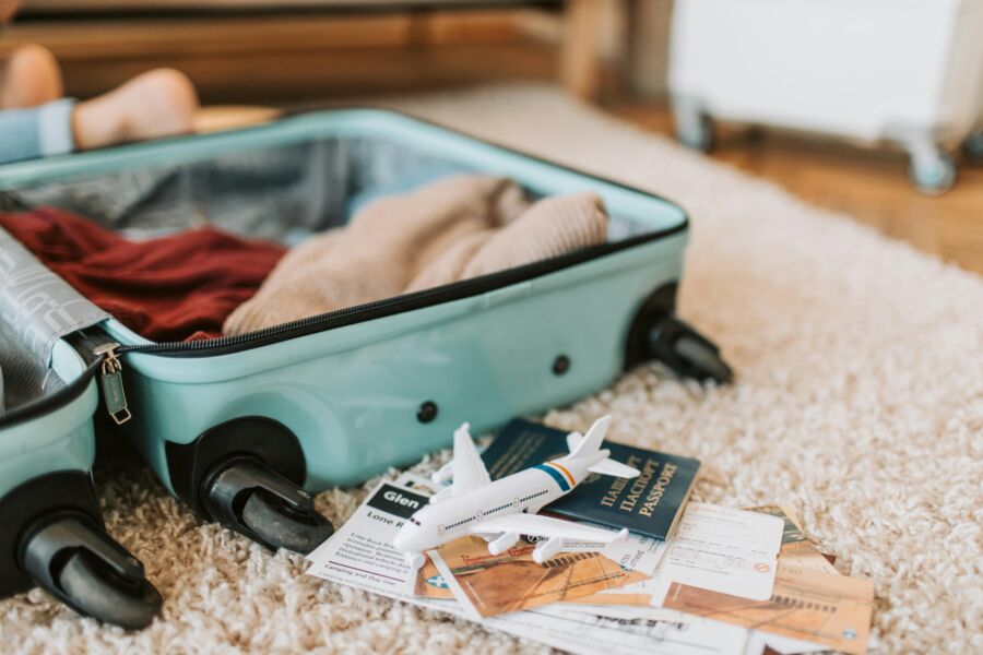 Packing suitcase for travel