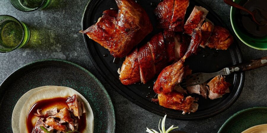Eating Peking duck