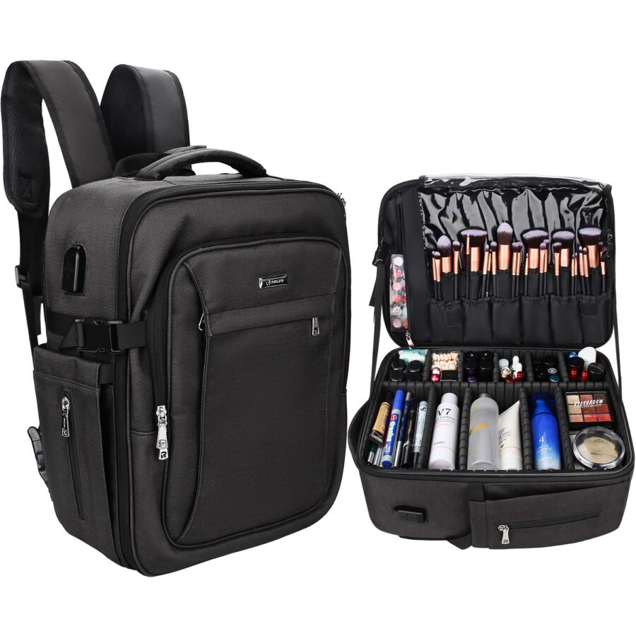 Relavel Makeup Backpack, Professional Makeup Case