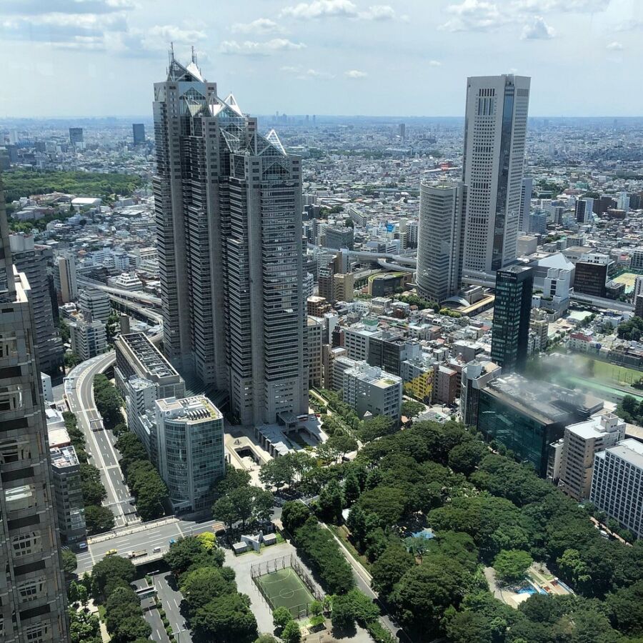 Aerial view of Shinjuku